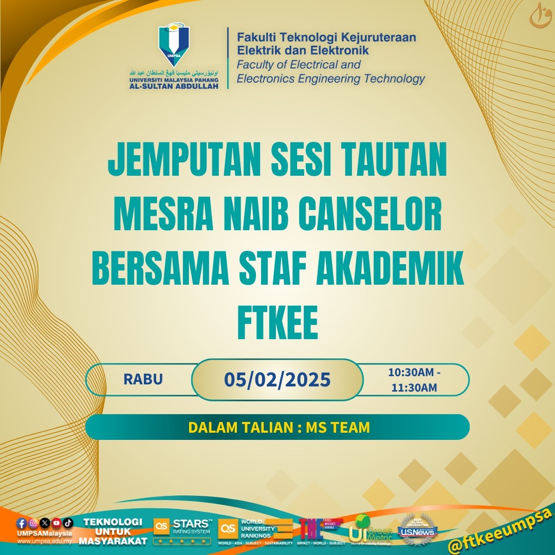 Sesi Tautan Mesra Naib Canselor Bersama Staf Akademik FTKEE